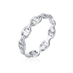 925 sterling silver geometric chain ring female European and American INS simple personality ring tail ring niche cold style bracelet