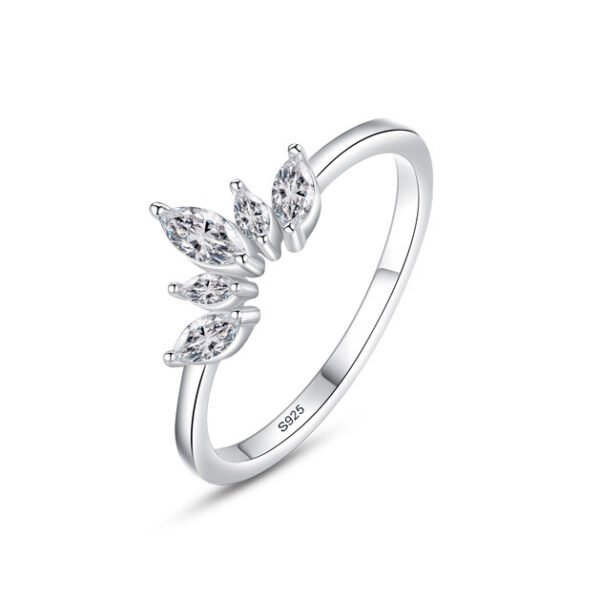 S925 Silver Crown Sparkle Diamond Ring Women's Elegant Luxury Micro-inlaid Cross-border Ring Instagram Internet Popular All-match Hand Jewelry