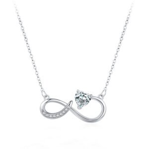 Internet celebrity love unlimited love necklace s925 sterling silver niche design light luxury all-Match Girl style pendant clavicle chain