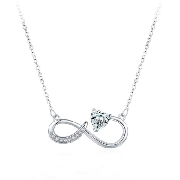 Internet celebrity love unlimited love necklace s925 sterling silver niche design light luxury all-Match Girl style pendant clavicle chain