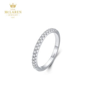 Minimalist Stacking Ring – Original Design in S925 Sterling Silver with Pavé CZ Diamonds