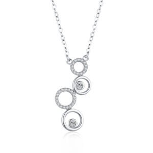 European and American creative s925 silver irregular circle pendant necklace women's simple all-match sweater chain internet celebrity clavicle chain batch