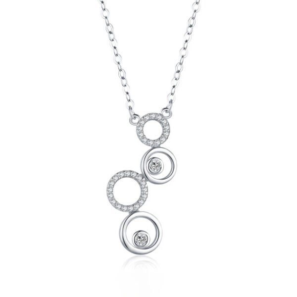 European and American creative s925 silver irregular circle pendant necklace women's simple all-match sweater chain internet celebrity clavicle chain batch