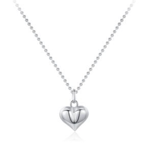 s925 silver romantic love pendant beads necklace female niche design ins necklace simple all-match heart-shaped chain jewelry