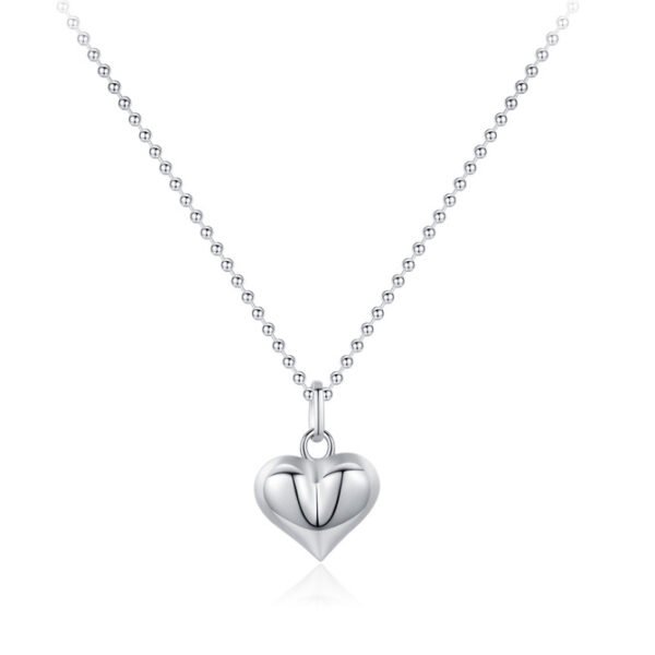 s925 silver romantic love pendant beads necklace female niche design ins necklace simple all-match heart-shaped chain jewelry