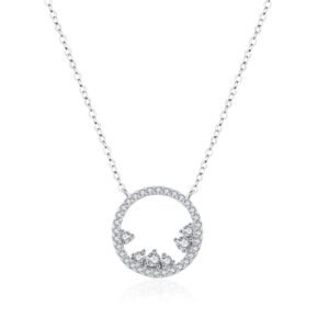 S925 silver ring Super Flash necklace female European and American niche ins design full diamond clavicle chain jewelry Valentine's Day gift