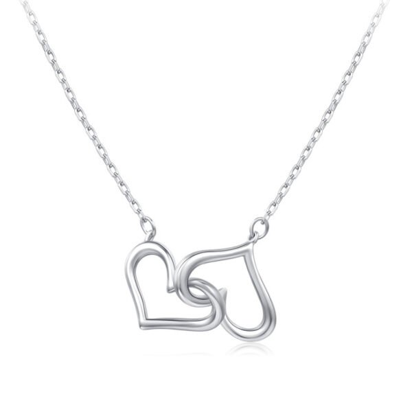 s925 sterling silver hollow heart pendant necklace female niche design simple all-match chain set daily commuter clavicle chain