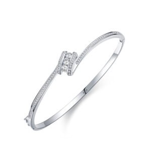 s925 Silver Bracelet Women's Korean Temperament Diamond-encrusted Niche Design Open-ended Bracelet ins Internet Celebrity High-end Hand Jewelry