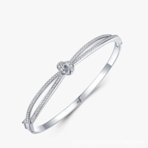 s925 silver bracelet female cross-border Amazon hot sale knot open diamond bracelet temperament Internet celebrity jewelry wholesale