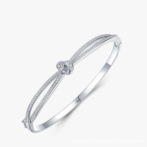 s925 silver bracelet female cross-border Amazon hot sale knot open diamond bracelet temperament Internet celebrity jewelry wholesale