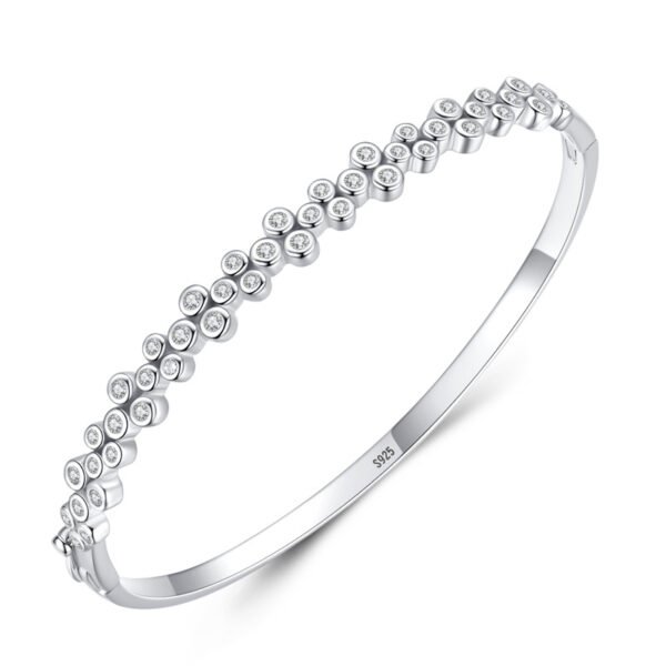 Simple Design S925 Sterling Silver Bubble Bracelet Women's European and American Fashion High-end Geometric Diamond Cross-border Bracelet Bracelet