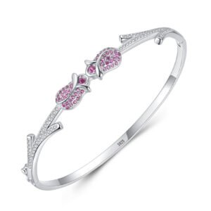 S925 Sterling Silver Rose Bracelet Women's European and American Sweet Elegant Bracelet Classic Joker Diamond Hand Jewelry Wholesale