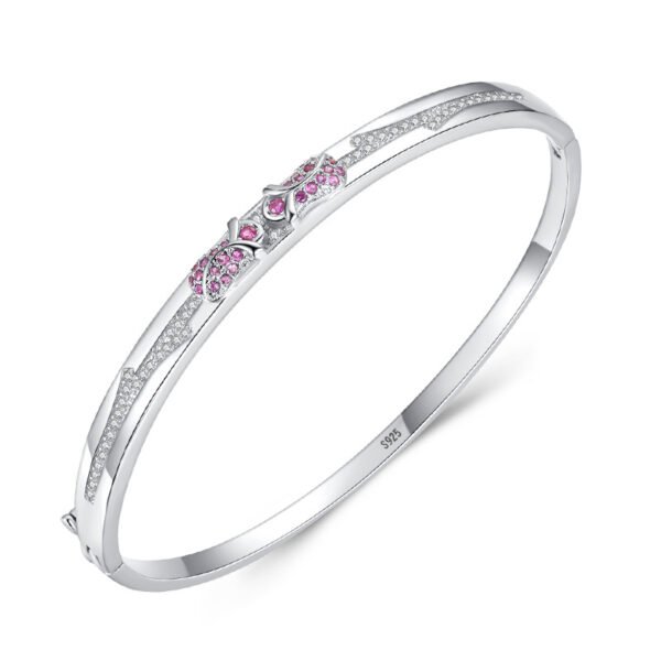 S925 Sterling Silver Rose Bracelet Women's European and American Cross-border Light Luxury Flower Bracelet Elegant Style All-match Valentine's Day Gift