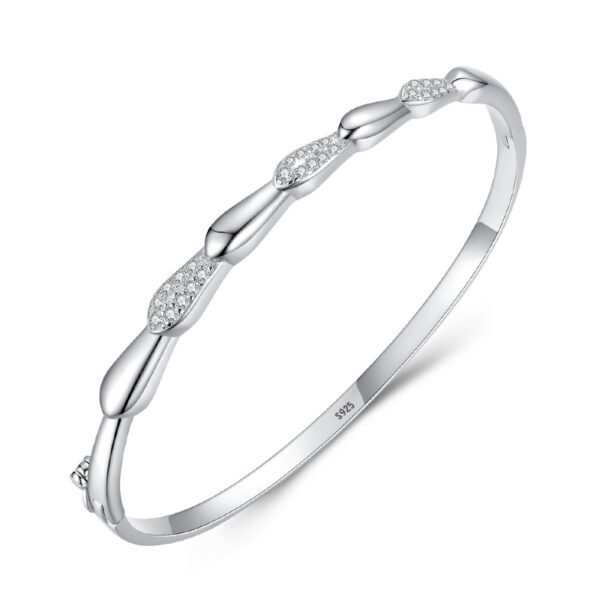 S925 Sterling Silver Bracelet Women's Fashion Personality Diamond-encrusted European and American Style Bracelet Temperament All-match Cross-border High-end Hand Jewelry