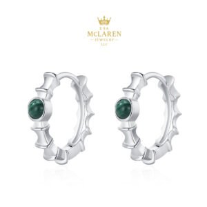 Malachite Drop Earrings in S925 Sterling Silver – Natural Elegance, Modern Soul