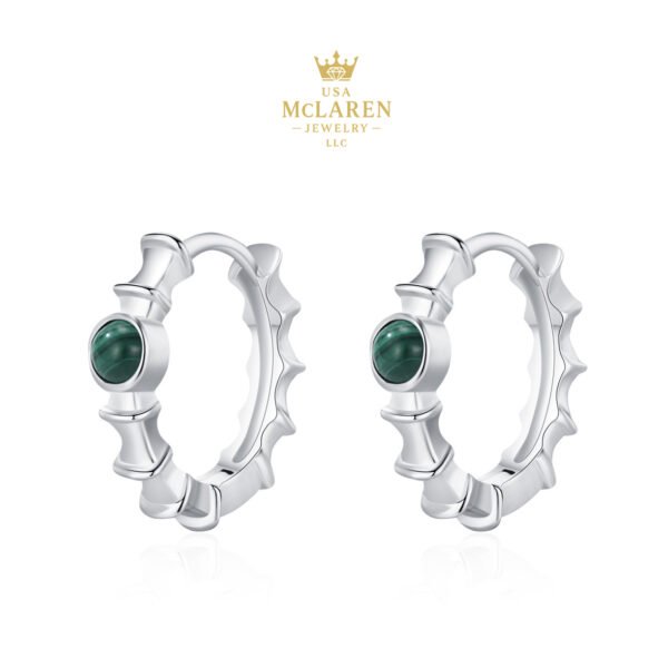 Malachite Drop Earrings in S925 Sterling Silver – Natural Elegance, Modern Soul