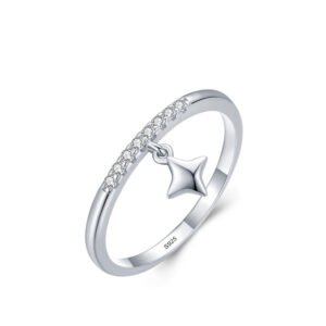 s925 Silver Star ring female ins niche design light luxury stars stackable with closed ring cross-border silver jewelry