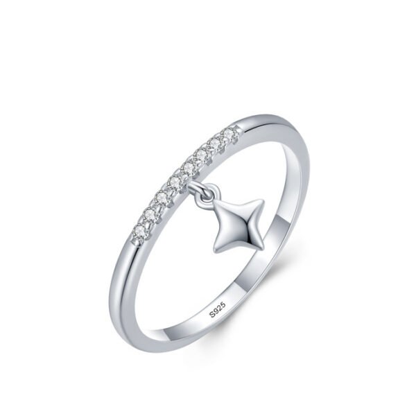 s925 Silver Star ring female ins niche design light luxury stars stackable with closed ring cross-border silver jewelry
