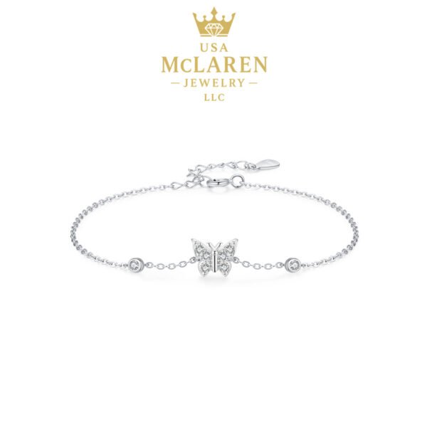 Sweetheart Charm Bracelet in S925 Sterling Silver – Hearts, Stars & Butterflies - Image 3