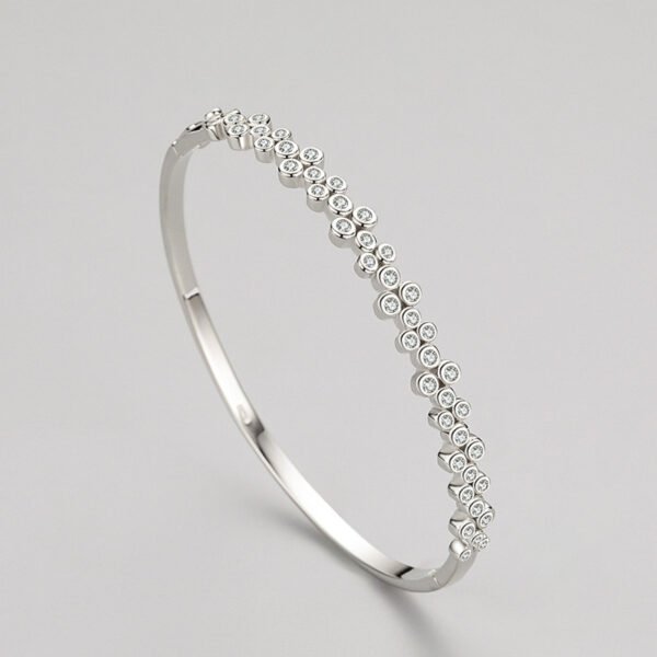 Simple Design S925 Sterling Silver Bubble Bracelet Women's European and American Fashion High-end Geometric Diamond Cross-border Bracelet Bracelet - Image 3