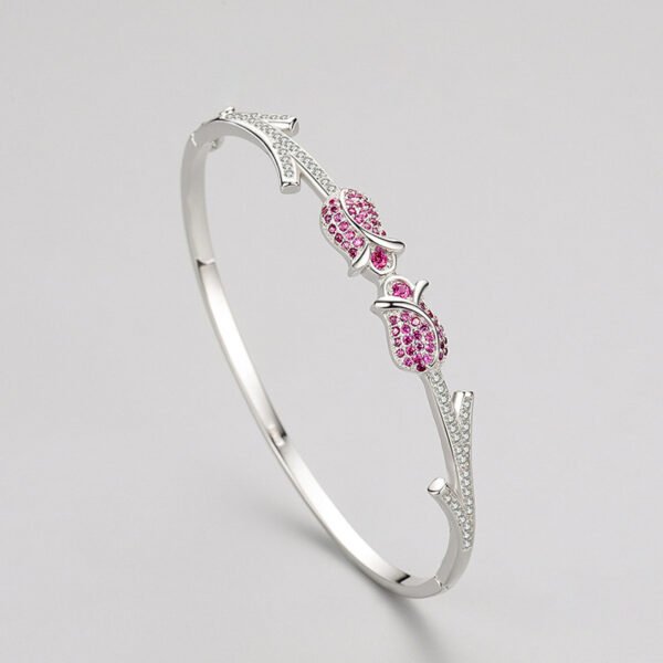 S925 Sterling Silver Rose Bracelet Women's European and American Sweet Elegant Bracelet Classic Joker Diamond Hand Jewelry Wholesale - Image 3