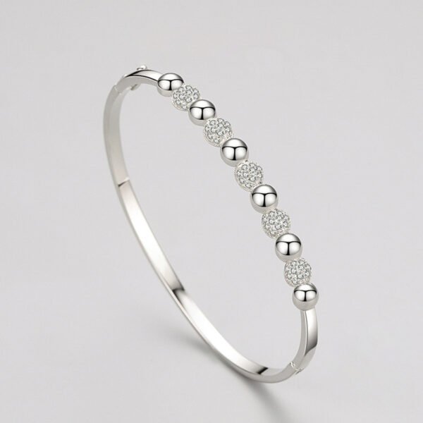 S925 Sterling Silver Bracelet Women's Cross-border Simple Design All-match Micro-inlaid Bracelet European and American Light Luxury High-end Fashion Bracelet - Image 3