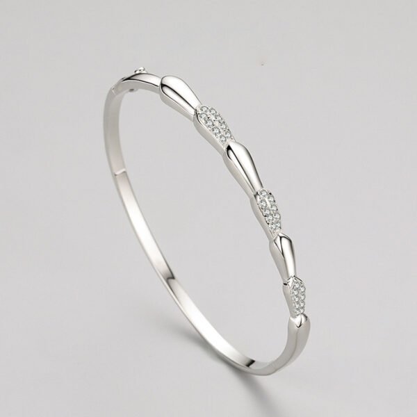 S925 Sterling Silver Bracelet Women's Fashion Personality Diamond-encrusted European and American Style Bracelet Temperament All-match Cross-border High-end Hand Jewelry - Image 3