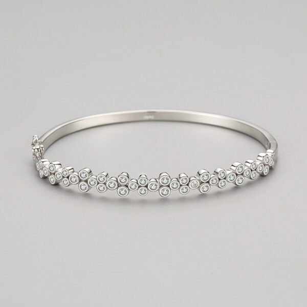 Simple Design S925 Sterling Silver Bubble Bracelet Women's European and American Fashion High-end Geometric Diamond Cross-border Bracelet Bracelet - Image 4