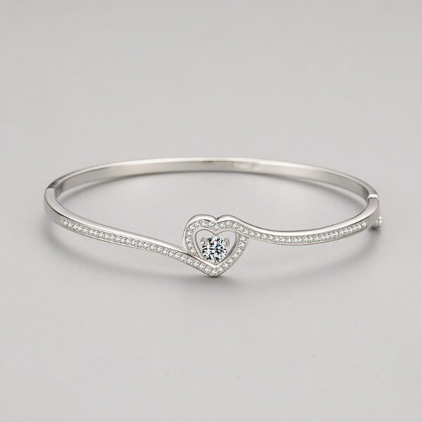 S925 Sterling Silver Love Diamond Bracelet Women's European and American Light Luxury High-end Bracelet Cross-border Fashion Classic All-match Bracelet - Image 4