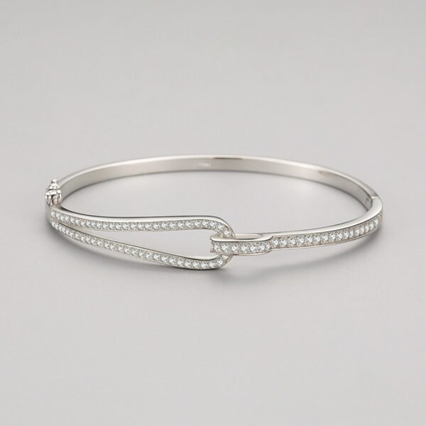 S925 Sterling Silver Bracelet Women's Personalized All-match Diamond-encrusted Geometric Bracelet European and American-style Cross-border Fashion High-end Hand Jewelry - Image 4