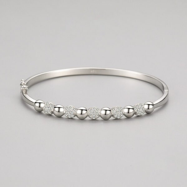S925 Sterling Silver Bracelet Women's Cross-border Simple Design All-match Micro-inlaid Bracelet European and American Light Luxury High-end Fashion Bracelet - Image 4