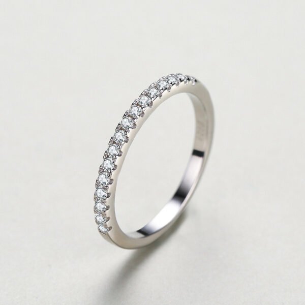 Minimalist Stacking Ring – Original Design in S925 Sterling Silver with Pavé CZ Diamonds - Image 3