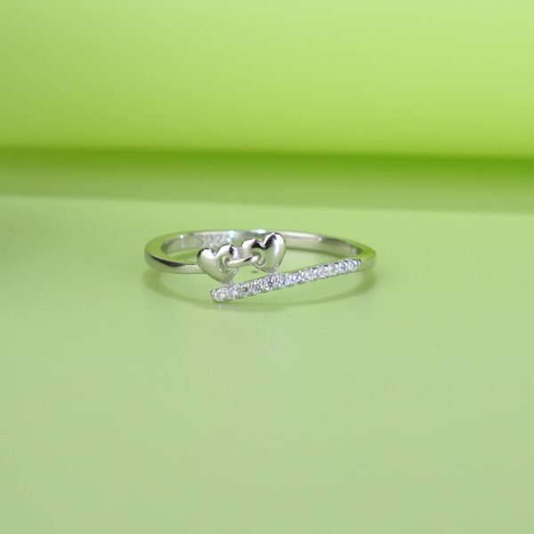 S925 Sterling Silver Heart Ring Women's Japanese and Korean Style Simple Sweet Love Micro-inlaid Index Finger Personality Cute All-match Ring - Image 5
