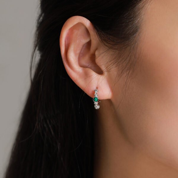 Malachite Drop Earrings in S925 Sterling Silver – Natural Elegance, Modern Soul - Image 4