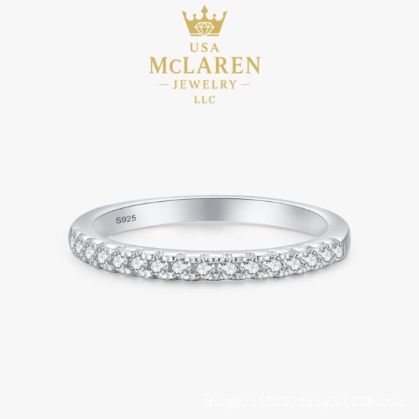 Minimalist Stacking Ring – Original Design in S925 Sterling Silver with Pavé CZ Diamonds - Image 5
