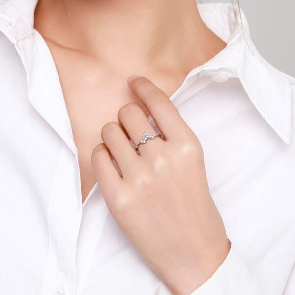 S925 Silver Crown Sparkle Diamond Ring Women's Elegant Luxury Micro-inlaid Cross-border Ring Instagram Internet Popular All-match Hand Jewelry - Image 2