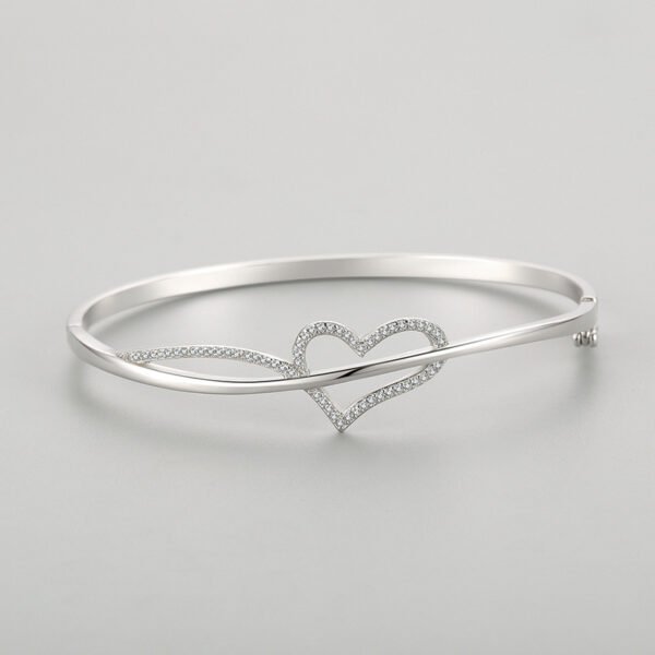 S925 Sterling Silver Love Bracelet Women's Korean-style Simple Fresh Hollow Diamond-encrusted Bracelet Hand Jewelry Valentine's Day Gift - Image 4