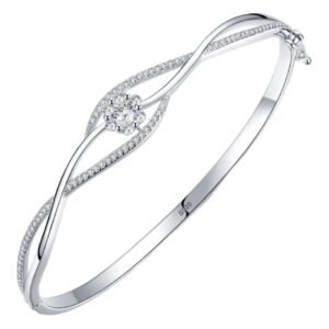 S925 Silver Bracelet Women's European and American Niche Design Bouquet Wave Bracelet ins Internet Popular Cold Style Elegant Hand Jewelry