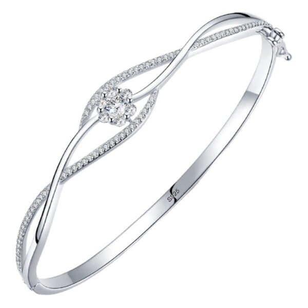 S925 Silver Bracelet Women's European and American Niche Design Bouquet Wave Bracelet ins Internet Popular Cold Style Elegant Hand Jewelry