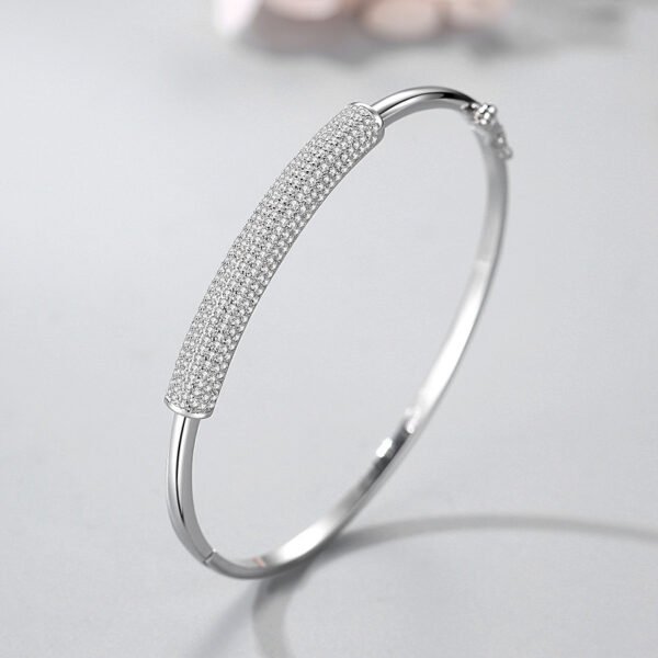 s925 Sterling Silver Bracelet Women's Korean-style Light Luxury High-end Slub Diamond-encrusted Bracelet Cross-border Hot-selling Bracelet Jewelry - Image 4
