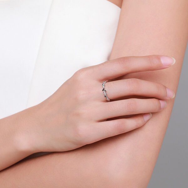 s925 Silver Ring Women's Japanese and Korean Small Fresh Butterfly Micro Diamond Ring Cross-border Stacked Index Finger Ring Jewelry Wholesale - Image 2