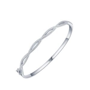S925 silver bracelet female Korean version of small fresh cross wave hollow micro inlay bracelet light luxury Joker hand jewelry wholesale