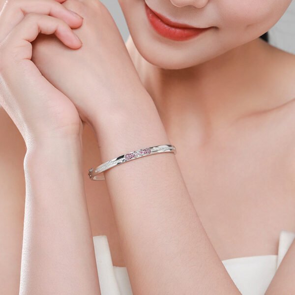 S925 Sterling Silver Rose Bracelet Women's European and American Cross-border Light Luxury Flower Bracelet Elegant Style All-match Valentine's Day Gift - Image 2