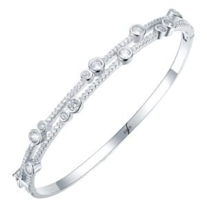 S925 silver bracelet for women European and American Amazon Fashion round asymmetric zircon bracelet elegant all-match bracelet wholesale