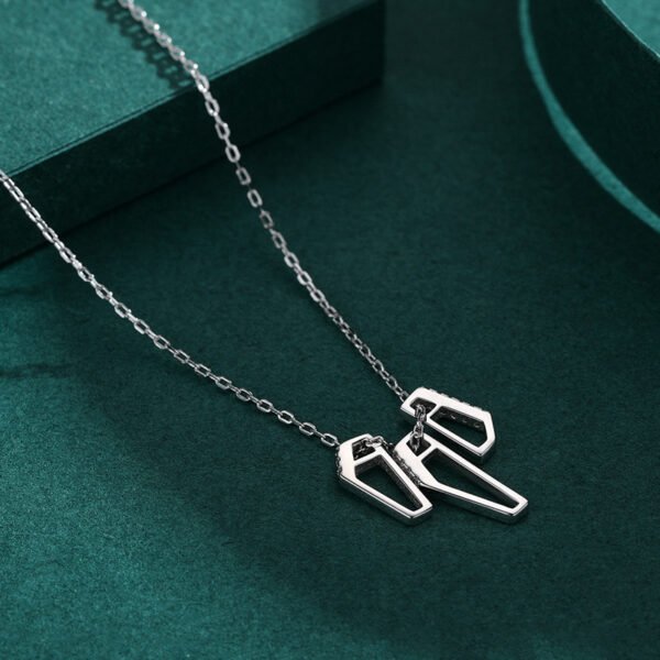 s925 Sterling Silver Necklace Women's European and American ins Fashion Internet Celebrity Geometric Pendant Clavicle Chain Summer New Cross-border Necklace - Image 3