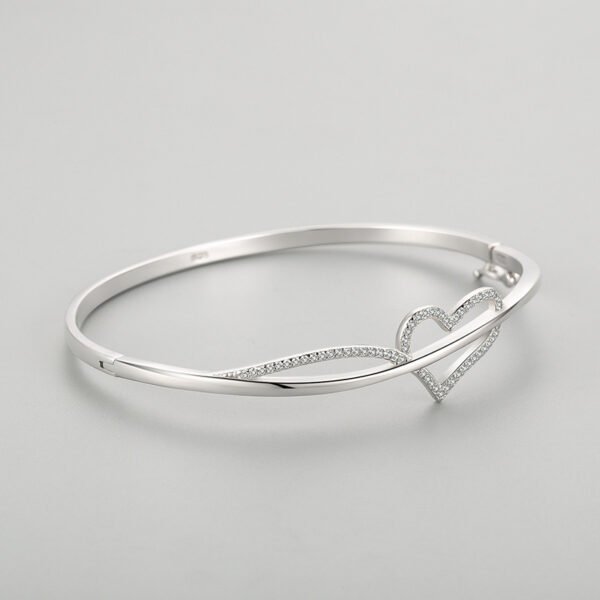 S925 Sterling Silver Love Bracelet Women's Korean-style Simple Fresh Hollow Diamond-encrusted Bracelet Hand Jewelry Valentine's Day Gift - Image 3