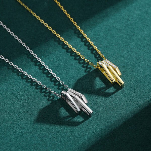 s925 Sterling Silver Necklace Women's European and American ins Fashion Internet Celebrity Geometric Pendant Clavicle Chain Summer New Cross-border Necklace - Image 4
