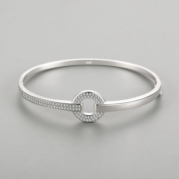 S925 silver bracelet Women's European and American cross-border high-grade round diamond bracelet ins niche design jewelry wholesale - Image 3