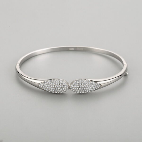 S925 silver bracelet women's Korean-style niche design light luxury bow bracelet elegant high-grade diamond-embedded open bracelet - Image 3