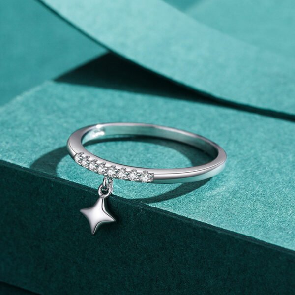 s925 Silver Star ring female ins niche design light luxury stars stackable with closed ring cross-border silver jewelry - Image 4
